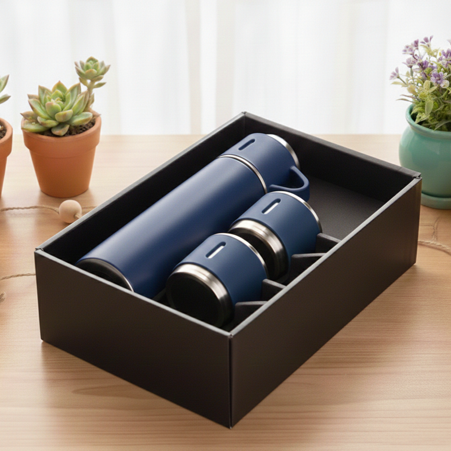 Thermal Thermos with Cups – Stainless Steel 500 ml | Keeps Drinks Hot and Cold